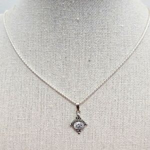 Sterling Silver & Crystal Pendant Necklace